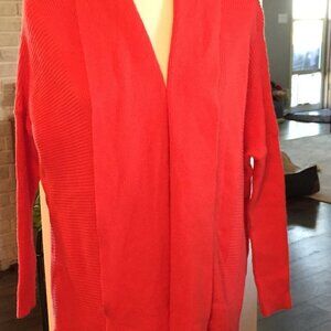Joan Vass Coral Open Long Cardigan M